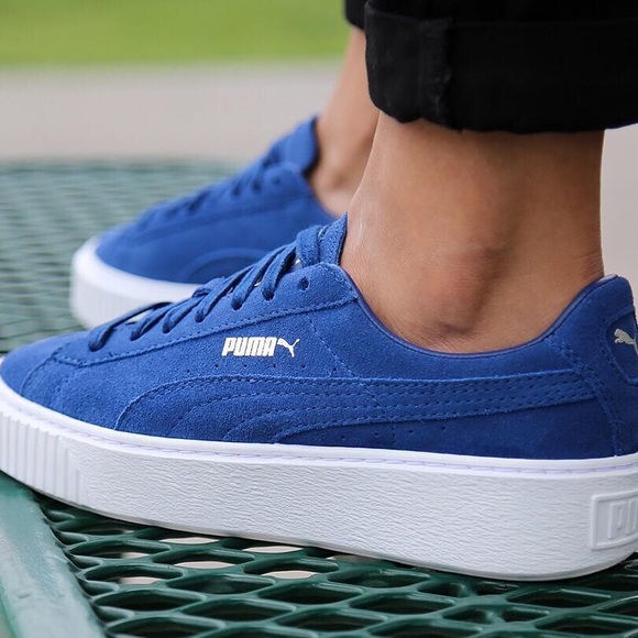 puma platform sneakers blue